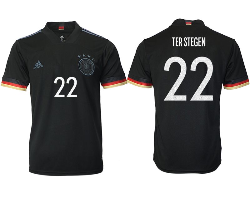 Men 2020-2021 European Cup Germany away aaa version black #22 Adidas Soccer Jersey